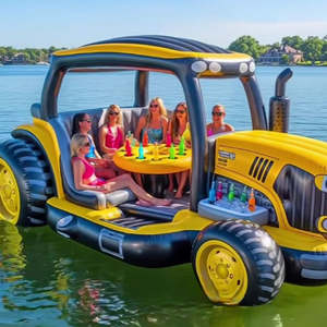 Flotador Inflable Gigante con Forma de Tractor para Fiestas, para 6 Personas, con Enfriador y Barra Integrados - Product Image 1