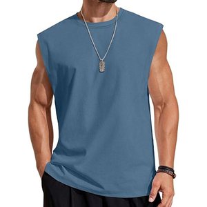 Men Sleeveless T-<b>Shirt</b> <b>100</b>% <b>Polyester</b> Solid Eco-Friendly Athletic Tank Top Breathable Quick Dry Anti-Pilling Lightweight - Product Image 1