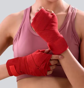HAWK SPORTS INDUSTRIES - Muñequeras Deportivas de Algodón Rojo para Mujer, Ajustables, Soporte para Muñeca, Boxeo, Levantamiento de Pesas, Entrenamiento de Fuerza, Protección para la Palma - Product Image 1