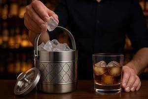 Cubetera de Acero Inoxidable de Diseño Moderno con Flores, Capacidad de 5L, para Enfriar Vino, Cerveza y Bebidas, Ideal para Hoteles y Restaurantes - Product Image 5