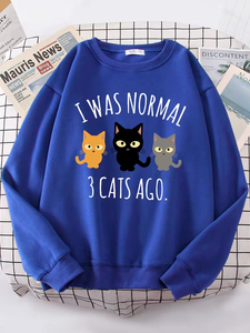 Nouveau sweat à capuche pour femme de qualité supérieure, imprimé '3 Cats Ago', tendance, tailles S-XXL, coupe oversize et ample, style professionnel - Product Image 6