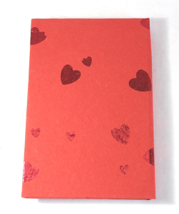 Carnet de notes A5 en papier recyclé fait main, couleur rouge, avec motif cœur en feuille d'aluminium, pour étudiants et fournitures de papeterie - Product Image 4