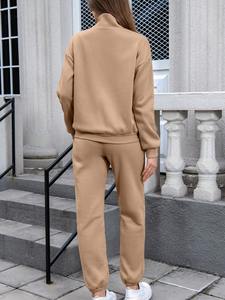 Custom Women's Oversized Sweatshirt Jogger <b>Set</b> Cotton Fleece Tracksuit Casual <b>Two</b> <b>Piece</b> <b>Lounge</b> Wear OEM Manufacturer - Product Image 4