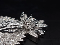 Collier Pendentif Aigle Plaqué Or et Rhodium avec Charme Micro-Pavé Moissanite Design Ailé pour Hommes/Femmes Cadeau Hip Hop Fête