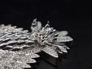 Collier Pendentif Aigle Plaqué Or, Breloque Micro-Pavée Effet Glacé, Bijou Oiseau Ailé pour Hommes et Femmes, Cadeau Hip Hop pour Fête - Product Image 6