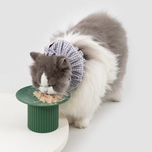 Collier pour chat avec protège-col élastique à carreaux, bouclier en fourrure pour animaux à poils longs, personnalisable - Product Image 1