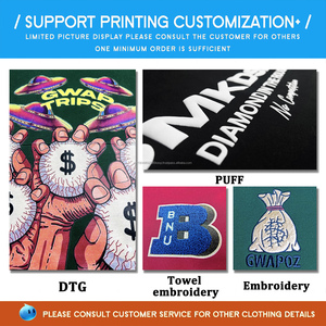 Venta al por mayor de bordado de impresión sudaderas con capucha para hombre de alta calidad de la moda sin cuerda de encargo del logotipo de peso pesado sudaderas con capucha de gran tamaño - Product Image 6