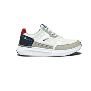 Baskets athlétiques blanches et grises pour hommes, légères, décontractées, à lacets, respirantes, chaussures de marche, semelle amortie - Product Image 1