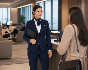 Uniforme de Azafata Personalizado de Manga Larga para Mujer, para Servicios VIP de Aeropuerto, Supervisor de Pasajeros Premium |   OEM - Product Image 6