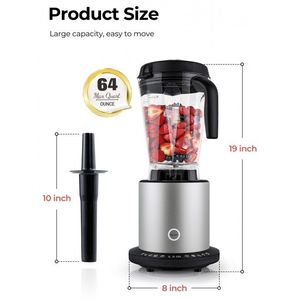 Licuadora y Exprimidor de Alta Potencia de 1500W con 10 Velocidades, Recipiente de Vidrio, Procesador de Alimentos para Bebés 2 en 1 - Product Image 2