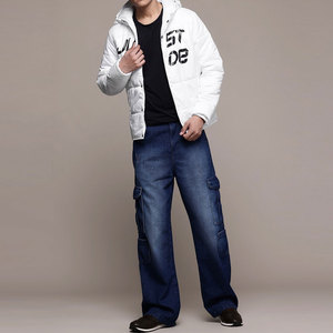 เสื้อแจ็คเก็ตพัฟเฟอร์สีขาวมีฮู้ดสำหรับผู้ชาย พิมพ์ลาย Just Ride กันลม เสื้อโค้ทฤดูหนาวทรงปกติ บุใยโพลีเอสเตอร์ สไตล์ลำลอง - Product Image 4