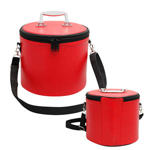 Deluxe Machine Embroidered Masonic Fez Case (RED) Imitation Leather Lightweight Comfortable Freemasons <b>Hat</b> Storage Carrying <b>Box</b> - Product Image 1