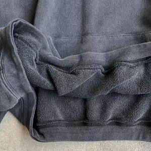 Sudadera con capucha gruesa de algodón French Terry para hombre, estilo streetwear, lavada, de corte holgado, con logo personalizable, efecto acid wash, sin capucha. - Product Image 5