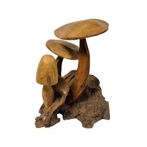 La escultura de hongos de madera aporta encanto forestal a tu espacio, fusionando la belleza orgánica con detalles artesanales. - Product Image 1