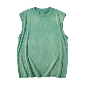 Camiseta sin mangas de algodón de secado rápido con logo personalizado OEM para gimnasio, camiseta sin mangas para hombre, camiseta sin mangas para hombre a precio económico. - Product Image 1