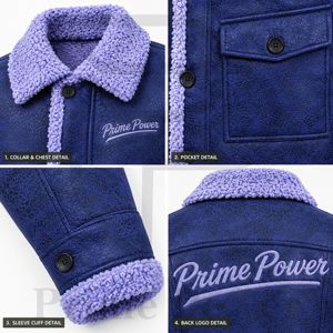 Veste d'extérieur décontractée et chaude pour homme, style peau de mouton, en similicuir doublée sherpa, collection hiver 2026, vente en gros usine - Product Image 3