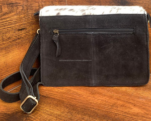 Sac à main en cuir suédé marron Boot Stitch Western Crossbody Handbag Véritable cheveux sur la peau sac à main en cuir femmes Laser Print Suede Bag - Product Image 5