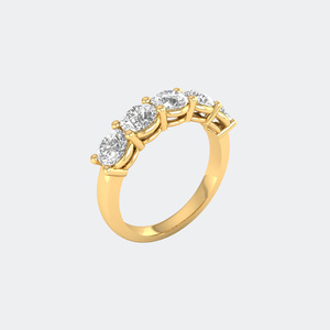 แหวนวงแหวนห้าเม็ดทรงกลม 1.80 กะรัต ฝังแบบหนามเตย - Product Image 4