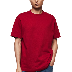 High Quality Customized Short Sleeves Cotton <b>Tshirt</b> Print on Demand Graphic T-shirts Red <b>Plain</b> Personalized Men's T Shirt - Product Image 1