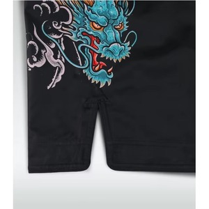 Pantalones Cortos de MMA para Hombre, Negros con Estampado de Guerrero Vikingo, Secado Rápido, Poliéster, Ropa de Artes Marciales Mixtas, Corte Regular, Talla Adulto - Product Image 2