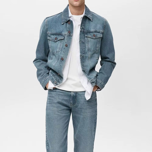 Wholesale Price Eco Friendly <b>Denim</b> <b>Jacket</b> <b>Mens</b> Slim Fit Stylish Low MOQ <b>Denim</b> <b>Jackets</b> Turn Down Collar Pocket Style - Product Image 4