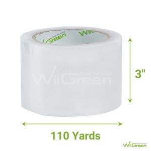 Rollo de cinta de embalaje BOPP transparente resistente al agua, la presión de un solo lado adhesivo sensible a, 3 "X 110 yardas para venta al por mayor - Product Image 2