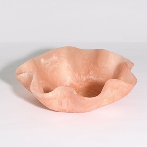 Bol de service profond en résine effet marbre poli, résistant à la chaleur, non revêtu, pour la maison, les fêtes et les mariages – Collection Imperial Crafted - Product Image 4