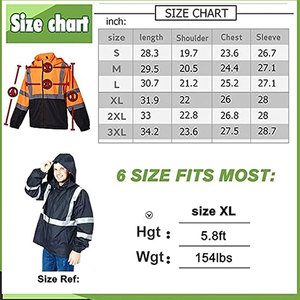 New Design High Visibility Workwear Full Zipper <b>Reflective</b> Safety Fleece Hoodies For <b>Men</b> Work Zip Hooded Top <b>Jackets</b> - Product Image 2