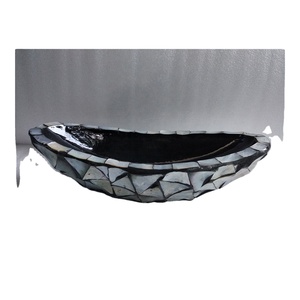 Juego de 2 piezas de decoración para el hogar, mosaico creativo moderno personalizado, madre de perla, Color gris claro y forma de barco - Product Image 1