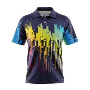 เสื้อเชิ้ตผู้ชายแขนสั้นทรงหลวมพิมพ์ลายดิจิตอลตามสั่ง ผ้าฟลีซระบายอากาศดี ไหล่ตก ทรงบ็อกซี่ สวมใส่สบาย - Product Image 5