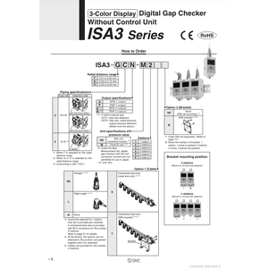 Modèle d'affichage 3 couleurs SMC Pneumatics Digital Gap Checker ISA3-GCN-2LB-L1 catégorie de produit Compteurs - Product Image 3