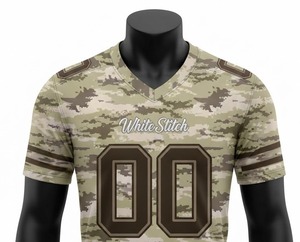Maillot de football américain en polyester 100 % de haute qualité, grande taille, manches courtes, personnalisable, avec impression thermique sur le devant - Product Image 2