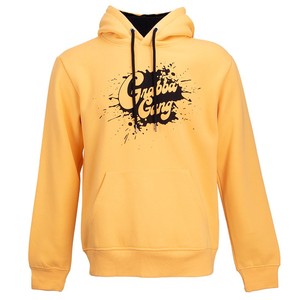 Sweat-shirt à capuche jaune pour homme, coupe classique, en coton, avec poche imprimée sur le devant, vêtement décontracté pour l'automne - Product Image 6