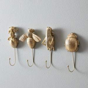 Colgador de pared, gancho para colgar abrigos, gancho decorativo para hotel, gancho de pared moderno y minimalista, gancho de pared con accesorio dorado - Product Image 1