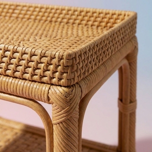 Handcrafted Natural Rattan Side <b>Table</b> Vintage Woven Accent End <b>Table</b> For Living Room <b>Bedside</b> Hotel Cafe Home Furniture Wholesale - Product Image 4