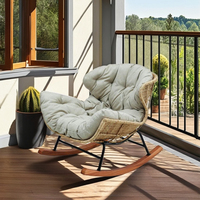Benely Relax Chair avec coussin Fauteuil inclinable pour les loisirs de plein air Fauteuil à bascule pour balcon et canapé-lit pour meubles de maison