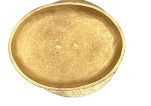 <b>Gold</b> Painted Metal Coffee <b>Table</b> <b>Round</b> Side <b>Table</b> Sculptural Metalaccent <b>Table</b> for Living Room Villa Decor - Product Image 4
