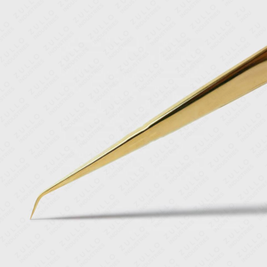 Pinzas de Acero Inoxidable con Punta de Fibra Dorada para Extensión de Pestañas, con Logotipo Personalizado, Herramientas Profesionales para Volumen de Pestañas - Product Image 6