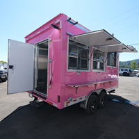 Camion de restauration mobile entièrement équipé en fibre de verre de 7 à 16 pieds à vendre – Remorque alimentaire pour glaces, bubble tea, matcha, café, gelato