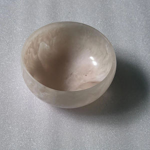 Tazón para Ensalada de Resina Tallado a Mano, Apto para Alimentos, con Textura de Mármol, Ecológico y Duradero, para Servir Mermelada, Helado, Frutas, en Casa o en Hoteles - Product Image 1