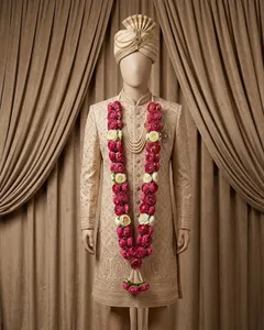 Varmala de Boda Rosa Marfil Real, Guirnalda Floral Artificial Hecha a Mano al por Mayor para la Novia y el Novio en la Ceremonia - Product Image 2