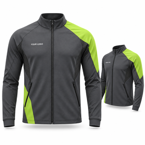 Veste de sport personnalisée pour homme, color-block, fermeture éclair, respirante, doublure en maille extensible, entraînement, course, tenue d'équipe OEM ODM - Product Image 1