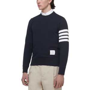 Sudadera Personalizada Premium para Hombre con Cuello Redondo y Detalle de Rayas en las Mangas |   Suéter de Algodón de Lujo - Product Image 1