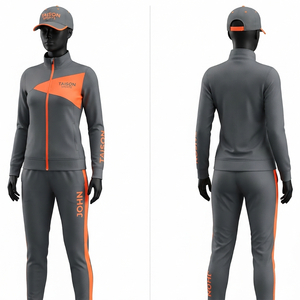 Survêtement de badminton haut de gamme en polyester interlock 300 GSM, à capuche, uni, avec empiècements blancs et violets, logo personnalisé, ensemble d'équipe, imperméable - Product Image 1