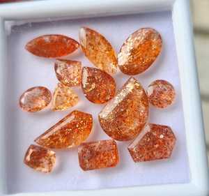 Piedras Preciosas Sueltas de Sunstone Natural Certificadas por IGI de Alta Calidad AAA+, en Tonos Naranja y Rojo, en Diversas Formas, Precios al por Mayor, Varios Tamaños - Product Image 1