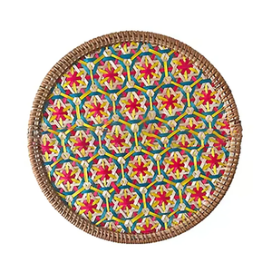 High Quality <b>Round</b> Boho Rattan <b>Placemat</b> Wicker Rattan <b>Placemats</b> Wholesale Price from Vietnam Factory - Product Image 1