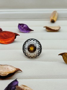 Bague en citrine jaune, pierre précieuse naturelle, bijou en cristal, bague artisanale distinctive, élégante, cadeau artisanal pour femme - Product Image 4