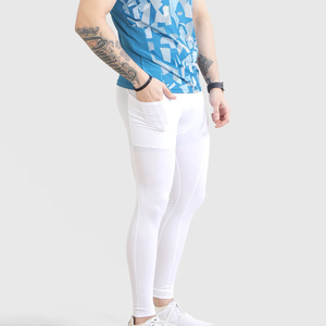 Leggings de compression pour hommes de haute qualité à faible MOQ - Spandex/Nylon/Coton respirant et ajustable, couleurs et impressions personnalisées - Product Image 4