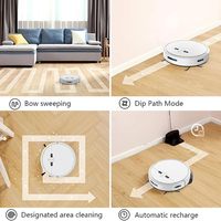 Robot aspirateur intelligent 3-en-1 contrôlé par application, entièrement automatique, avec batterie au lithium rechargeable, qui aspire, nettoie et lave tout en un.