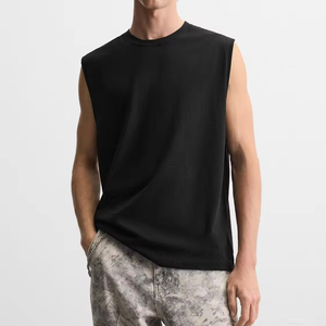 Custom High-Quality Men's 100% Cotton Custom Logo Sleeveless <b>Vest</b> Singlets Tank Top Workout Wear <b>Vest</b> for Men Gear - Product Image 1